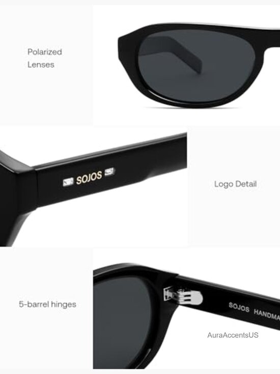 Polarized Oval Sunglasses Unisex Retro UV400 Protection Lightweight Acetate main image 4
